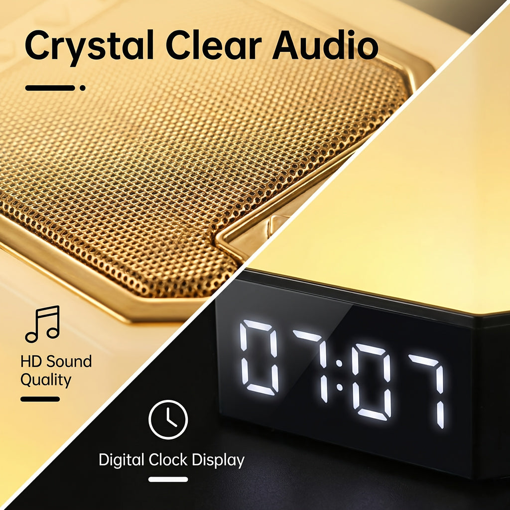 Speaker, Wireless Speaker Night Lights, Bedside Lamp, Alarm Clock, with Remote & APP Contro, Multi-Color Changing, Full Recitations of Famous Imams Translation