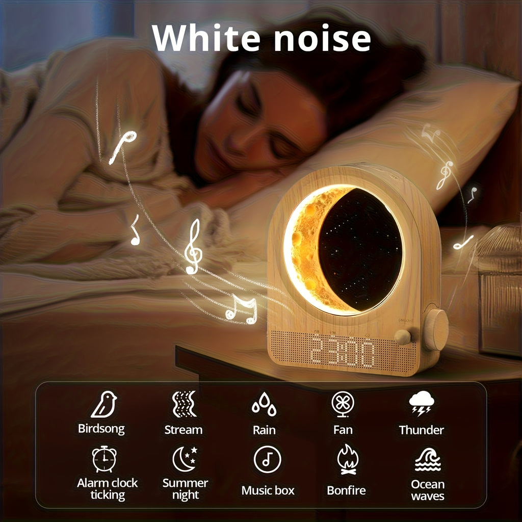 Soothing Alarm Clock Dual Alarm Clock & White Noise Machine with 10 Soothing Sounds | 30\u002F60\u002F90min Timer, Touchscreen Bedside & Moonlight - Cable Included, Durable - Gift for Women\u002FAdults