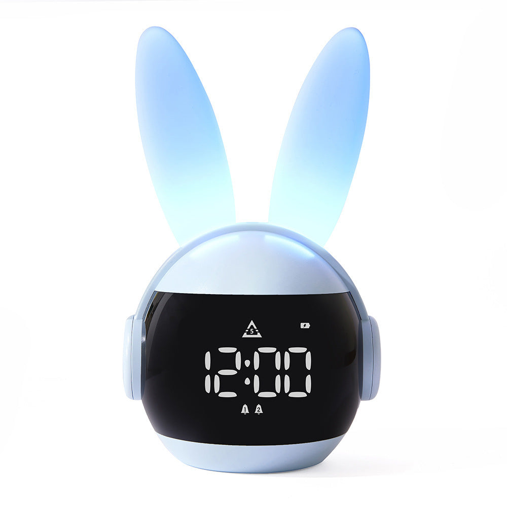 1pc Cute Rabbit-Shaped LED Alarm Clock with Night Light, USB Rechargeable Lithium Battery, Oval Arch Design, Pink & White, Perfect for Bedroom Decor, Bedroom Decor | Playful Design | Soft Glow Light, Rabbit Deco