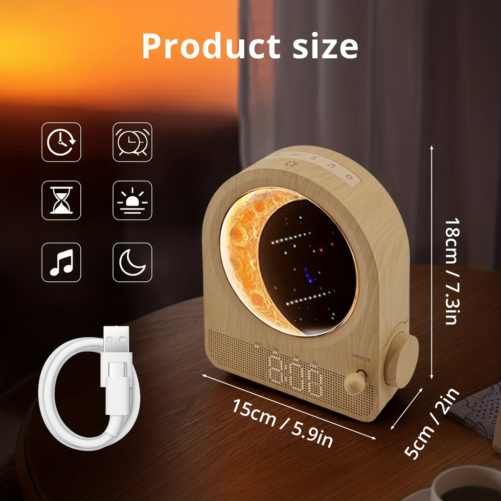 Soothing Alarm Clock Dual Alarm Clock & White Noise Machine with 10 Soothing Sounds | 30\u002F60\u002F90min Timer, Touchscreen Bedside & Moonlight - Cable Included, Durable - Gift for Women\u002FAdults