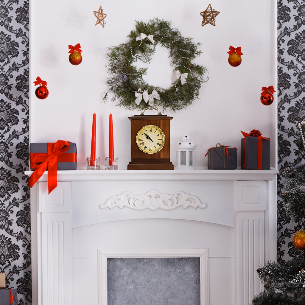 1pc Wooden Alarm Clock with Silent Sweep Movement & Retro Roman Numeral | Retro and Gorgeous Square Hidden Storage Table Clock with Arched Decoration - Hidden Money & Valuables Safe Box, Ideal for Living Room, Bedroom, Office