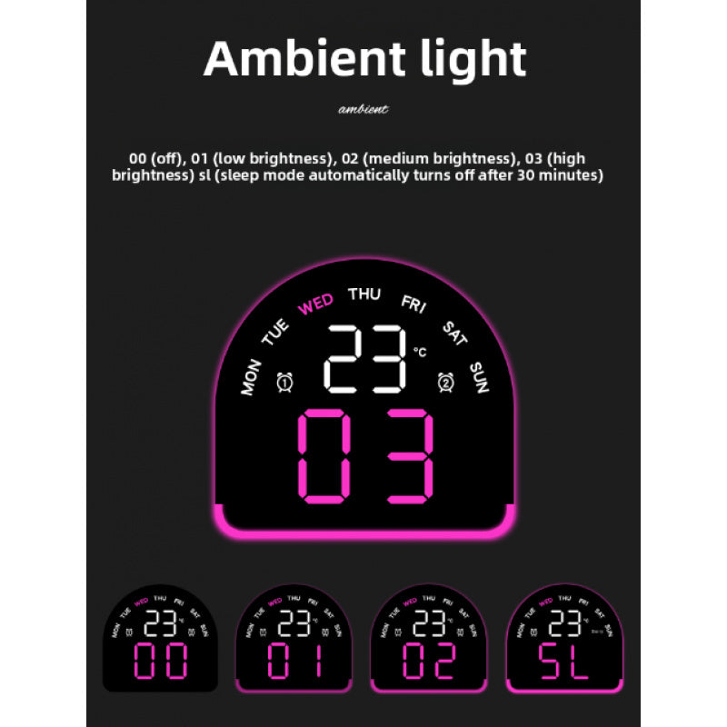 2025 New LED Atmosphere Light Electronic Clock | Multifunctional Alarm Clock with Home Decor Table Clock, Temperature Display, Multiple Alarm Groups, Large Display, Powered