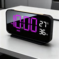 LED Clock Displaying Time, Temperature, and Humidity | Dual Alarms, Three-Level Brightness, USB Powered, Suitable for Indoor and Outdoor Use
