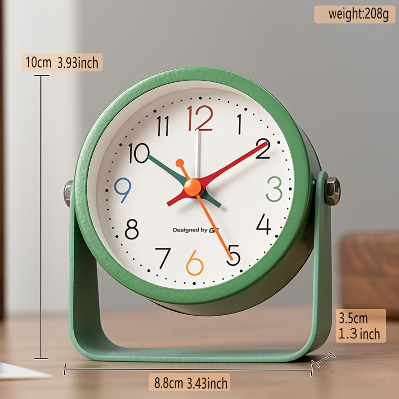This Is Not Merely an Alarm Clock, But a Minimalist Decorative Piece That Effortlessly Complements Your Bedroom, Office Or Dormitory. Its Metal Casing Lends It a Stylish Appearance, Operates Silently, And Is Battery-Powered (Batteries Not Included)