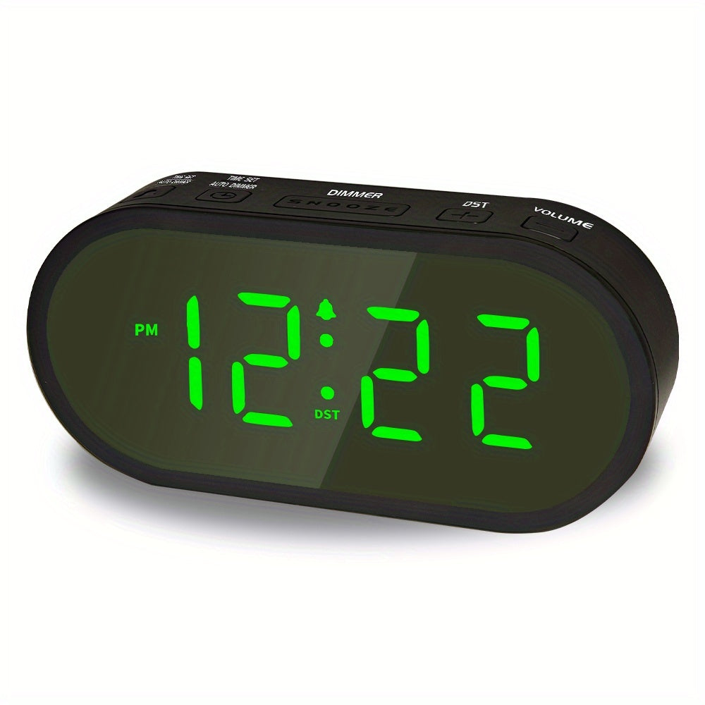 LED Digital Alarm Clock, Compact Wall Clock, Powered by Batteries, Features Adjustable Brightness with Three Levels, a Dim Night Mode, Automatic Dimming, Auto Daylight Saving Time Adjustment, Supports Both 12 And 24-Hour Formats, Cordless Design