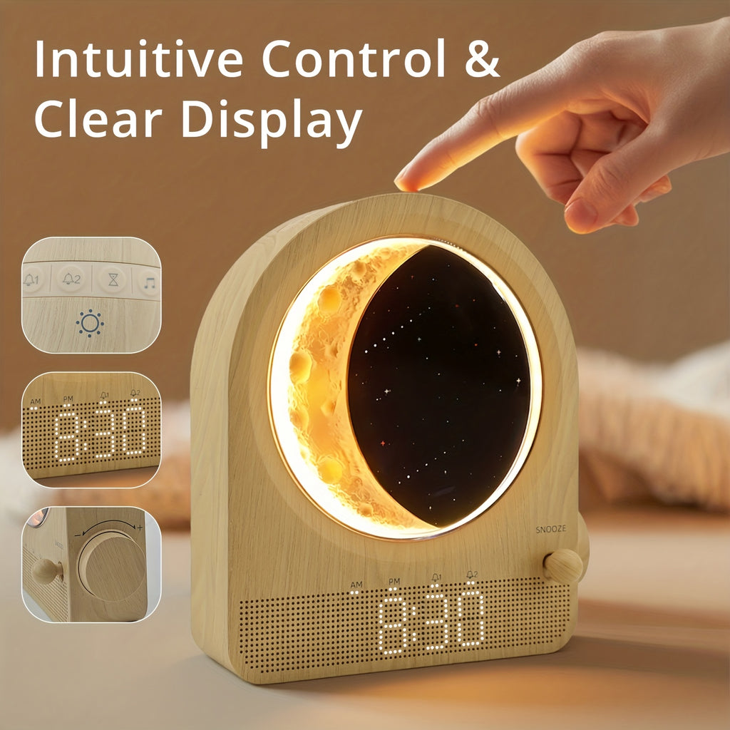 Soothing Alarm Clock Dual Alarm Clock & White Noise Machine with 10 Soothing Sounds | 30\u002F60\u002F90min Timer, Touchscreen Bedside & Moonlight - Cable Included, Durable - Gift for Women\u002FAdults