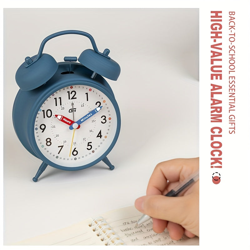 This bedroom alarm clock features a creative pointer design and a soft-glow night light. It serves equally well in an office setting with its silent operation, making it an ideal gift for back-to-school season or various festive celebrations.